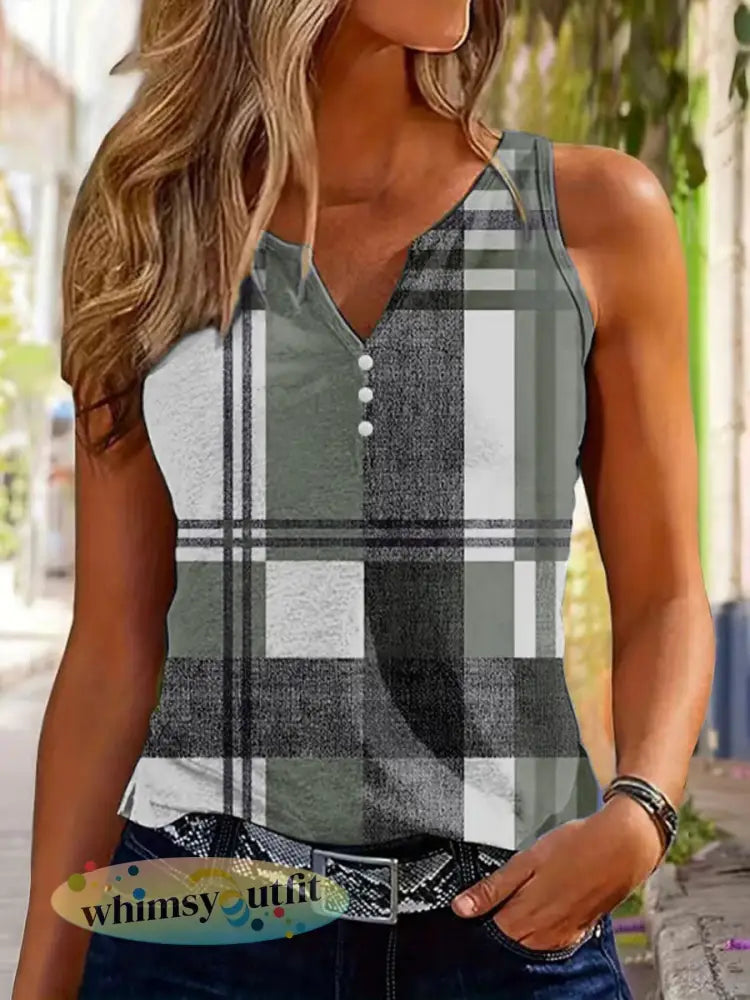 Damesvest met ruitpatroon en casual stijl - Grijs / S