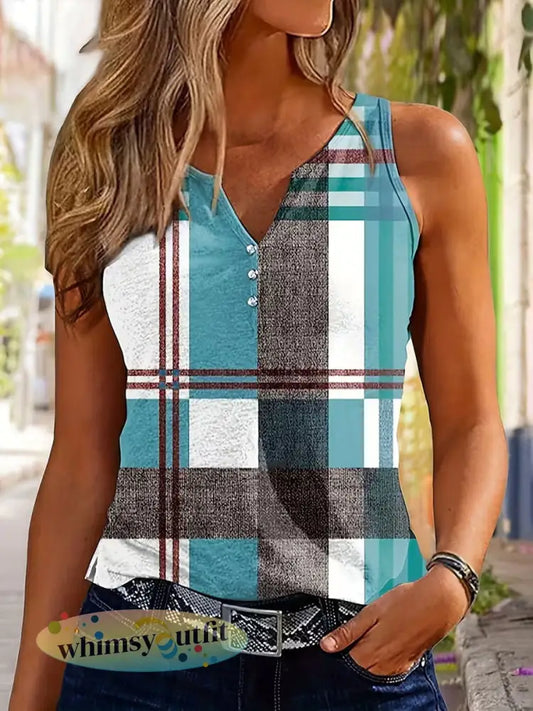 Damesvest met ruitpatroon en casual stijl - Groen / S