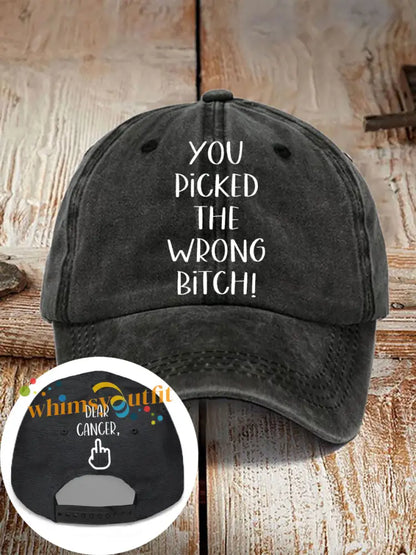Dear cancer you picked the wrong bitch neutral hats Black / ONE