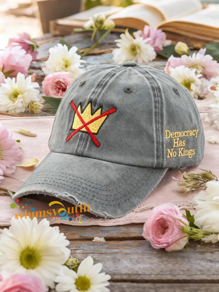 Democracy Has No Kings Cap Gray / ONE