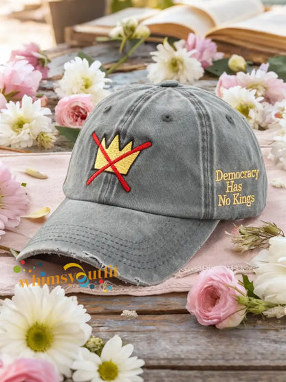 Democracy Has No Kings Cap Gray / ONE