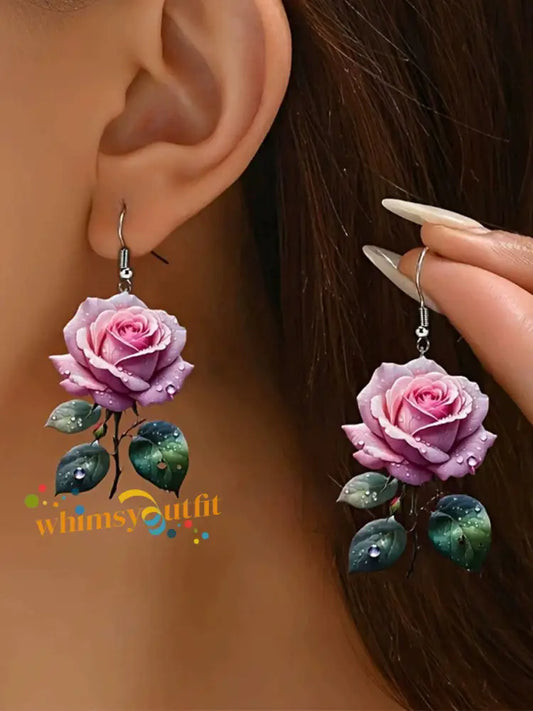 Elegant Floral Earrings As picture / ONE
