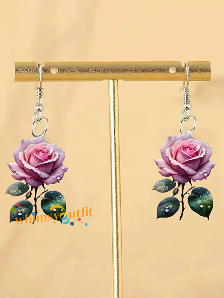 Elegant Floral Earrings As picture / ONE