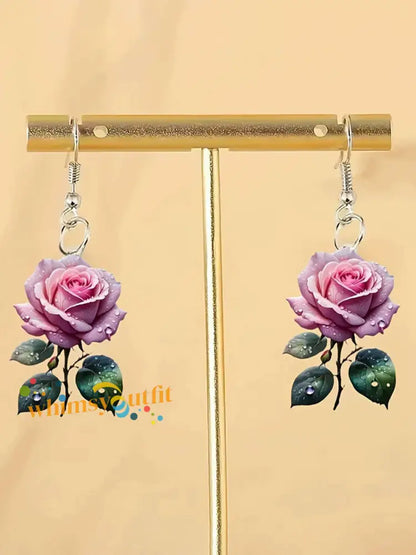 Elegant Floral Earrings As picture / ONE