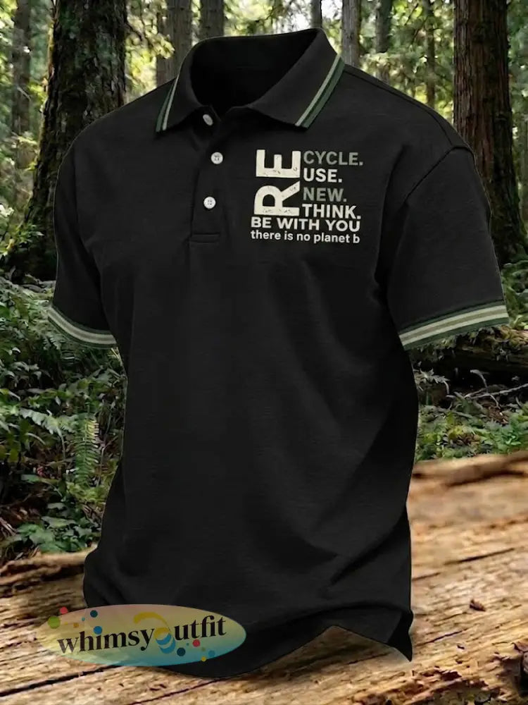 Er is geen Planet B bedrukt shirt voor heren - Zwart / S