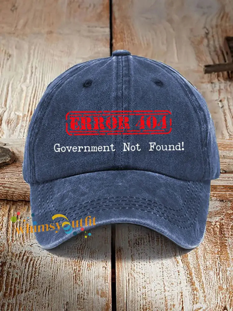 Error 404 Government Not Found Unisex Hats Navy Blue / ONE