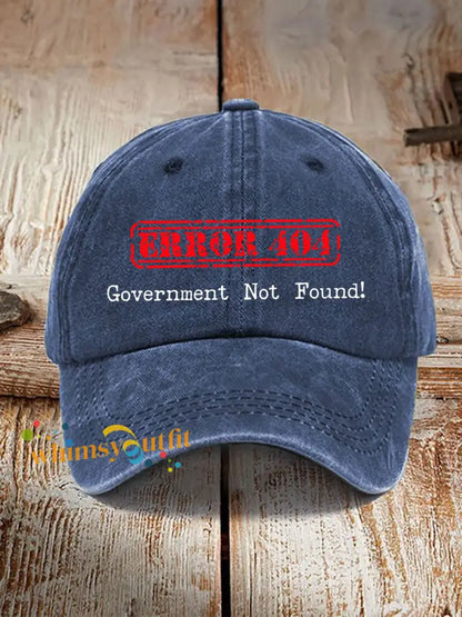 Error 404 Government Not Found Unisex Hats Navy Blue / ONE