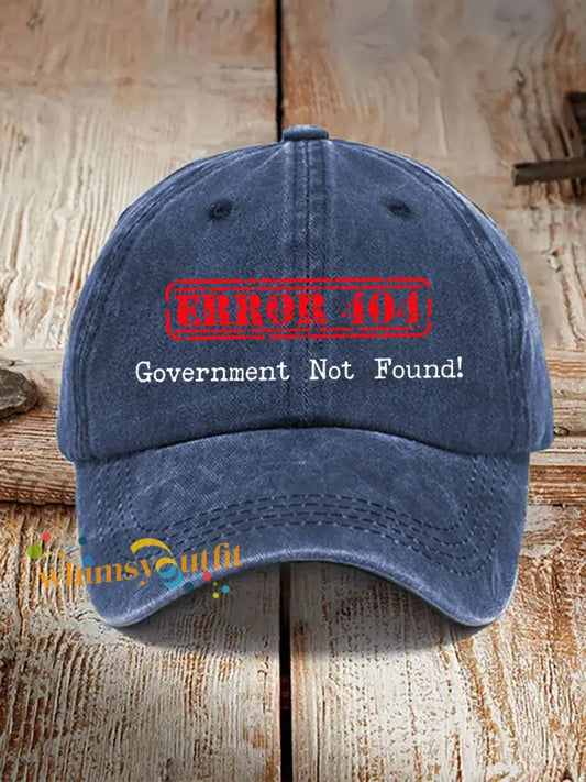 Error 404 Government Not Found Unisex Hats Navy Blue / ONE
