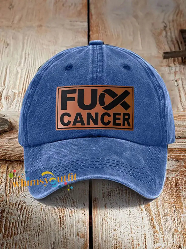 FUCK cancer awareness unisex hats Blue / ONE