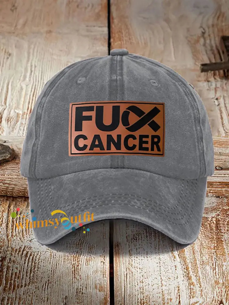 FUCK cancer awareness unisex hats Gray / ONE