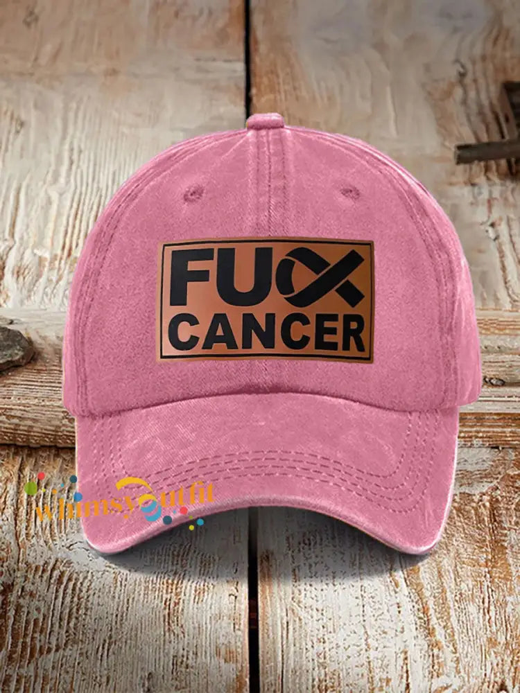 FUCK cancer awareness unisex hats Pink / ONE