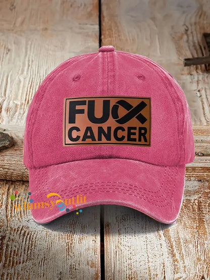 FUCK cancer awareness unisex hats Rose Red / ONE