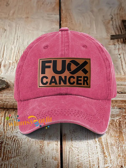 FUCK cancer awareness unisex hats Rose Red / ONE