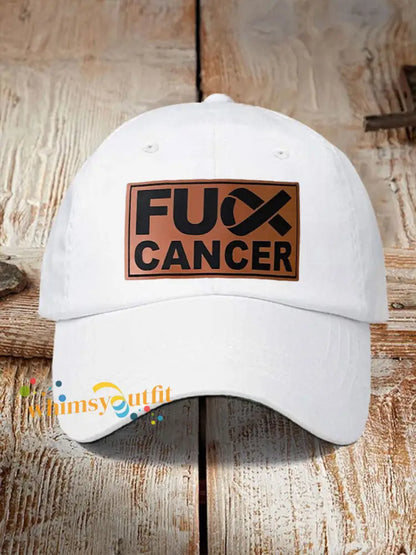 FUCK cancer awareness unisex hats White / ONE