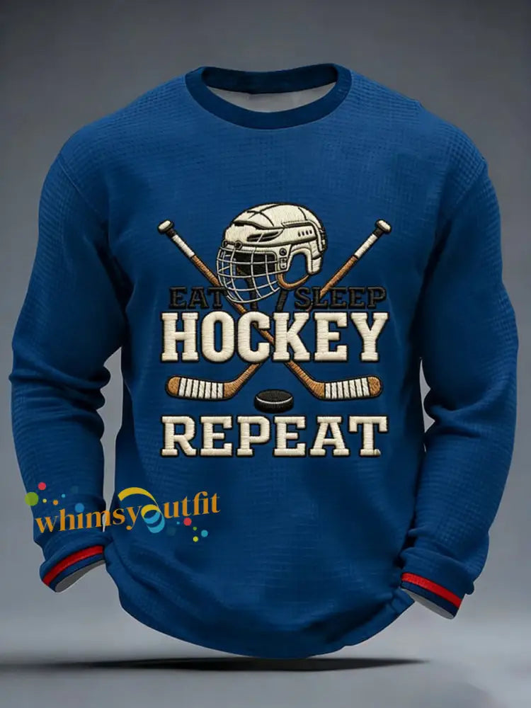 Funny Hockey Shirt Ice Hockey Player Men’s Print T-Shirt Blue / S