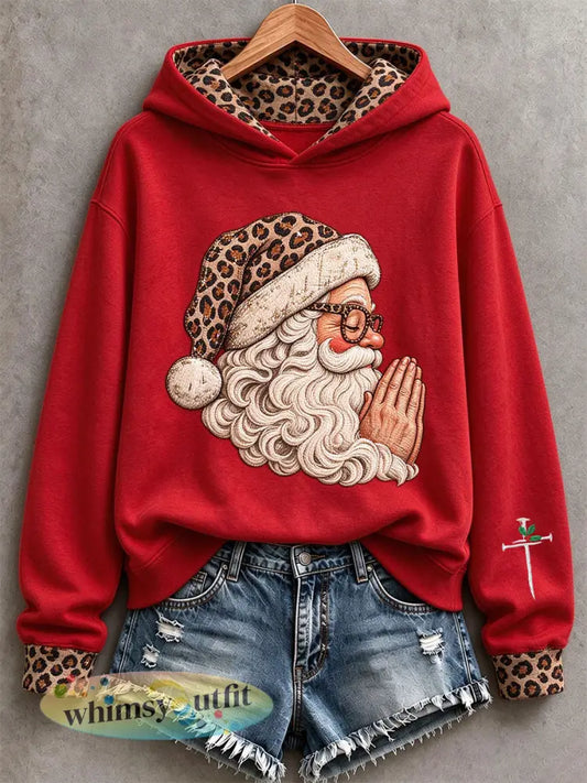 Funny Santa Faith Hoodie voor dames - Rood / S
