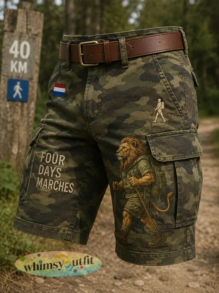 Gecroppede cargobroek voor heren met camouflageprint in militaire stijl - A / S