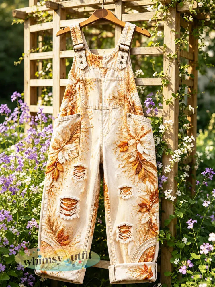 Gele geleidelijk verlopende bloemenprint casual tuinbroek voor dames - Geel / S