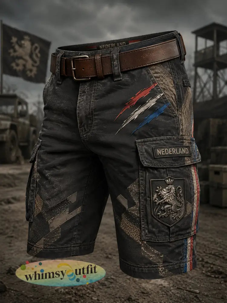 Gesneden cargobroek voor heren met vintage militaire print - A / S