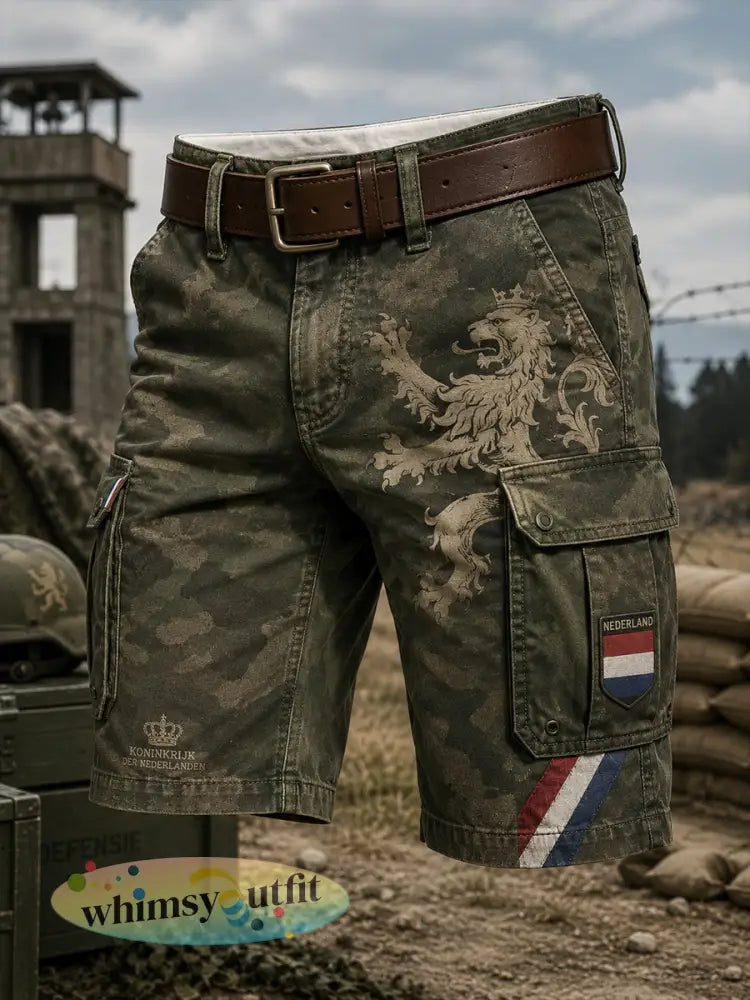 Gesneden cargobroek voor heren met vintage militaire print - A / S