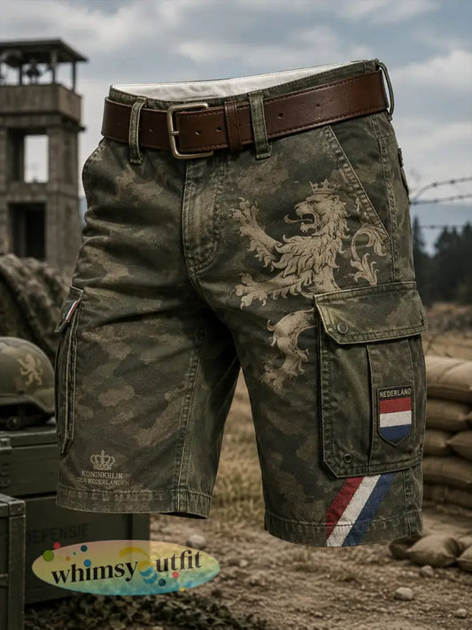 Gesneden cargobroek voor heren met vintage militaire print - A / S