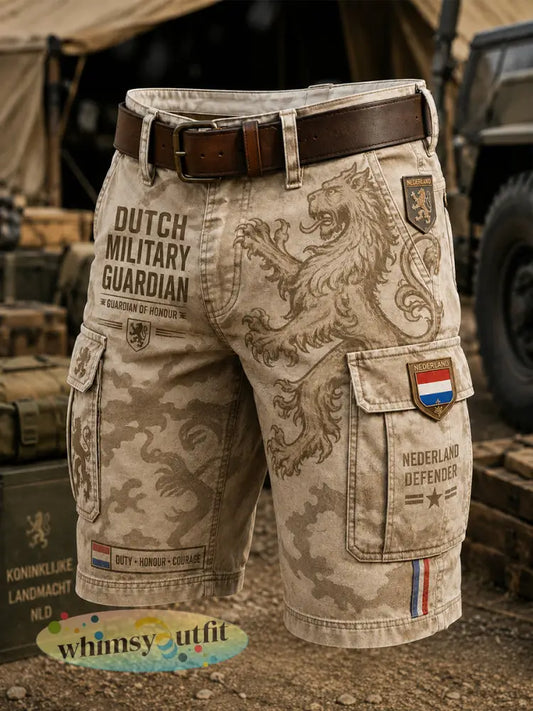 Gesneden cargobroek voor heren met vintage militaire print - A / S