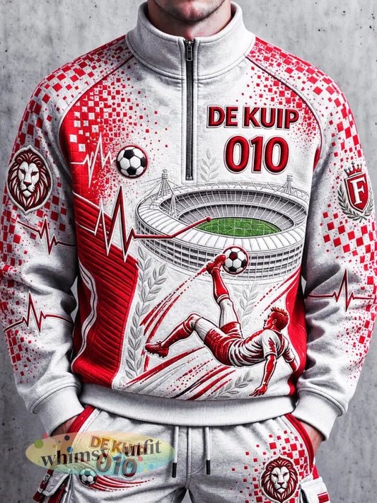 Grijs Holland Football Feyenoord bedrukt casual sweatshirt voor heren - Grijs / S