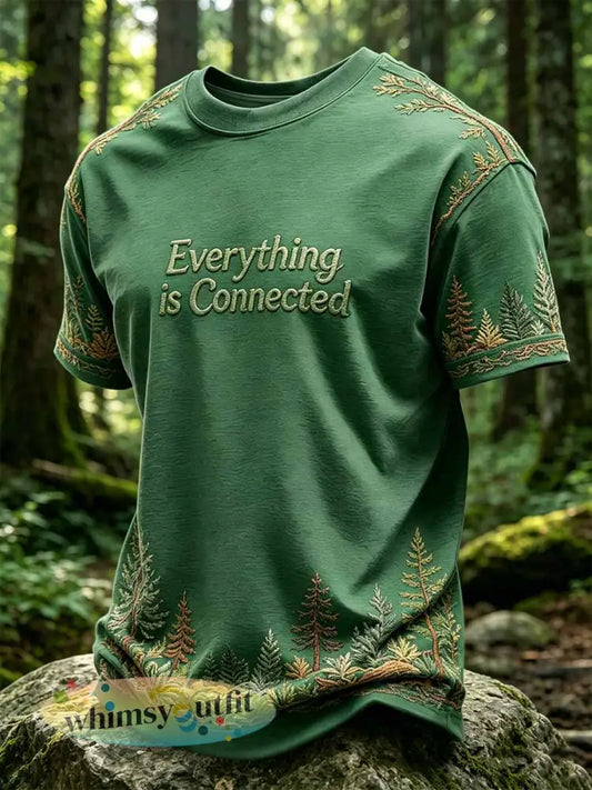 Heren ’alles is verbonden ’Gedrukt casual T-shirt - als foto / S