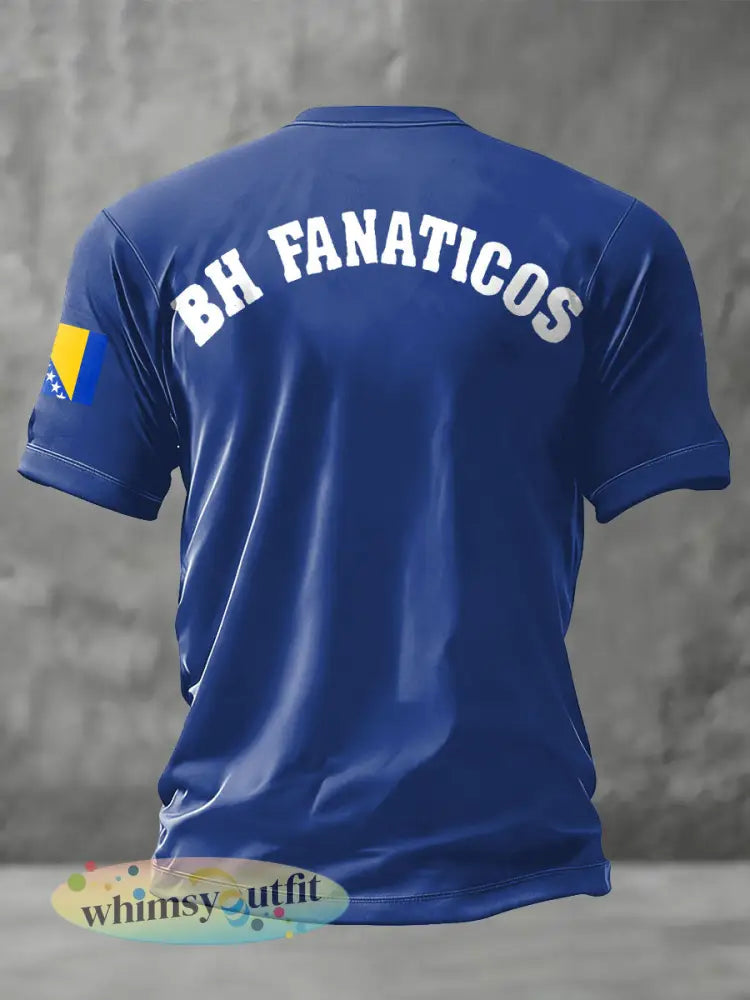 Heren Bosnië voetbal liefhebber ZMAJEVI geprint t-shirt