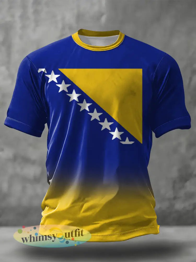 Heren Bosnië voetbal liefhebber ZMAJEVI geprint t-shirt