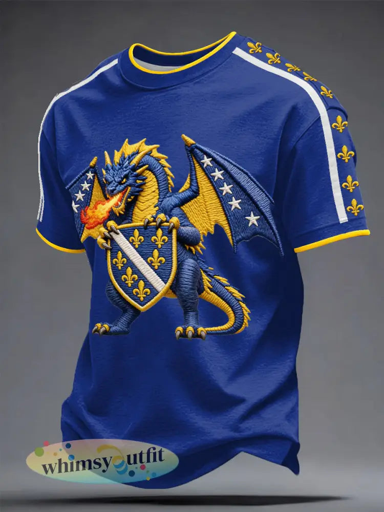 Heren Bosnië voetbal liefhebber ZMAJEVI geprint t-shirt - Blauw / S