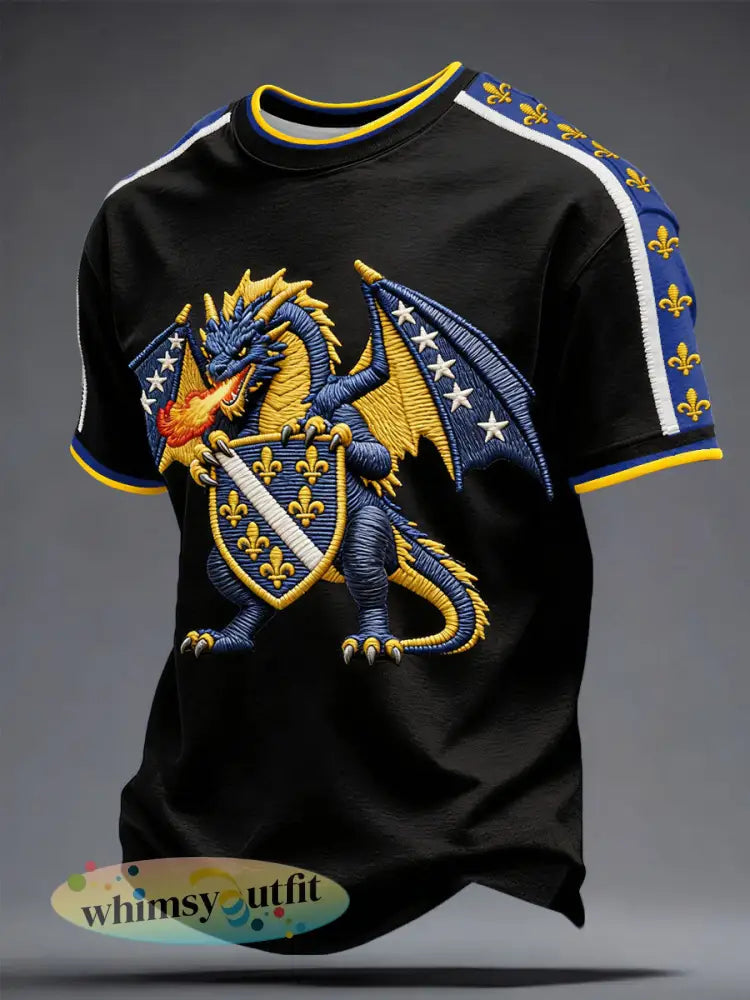 Heren Bosnië voetbal liefhebber ZMAJEVI geprint t-shirt - Zwart / S