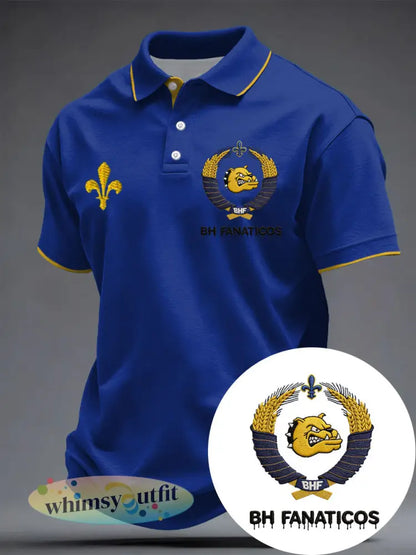 Heren Bosnië voetbal liefhebber ZMAJEVI geprinte casual tops - Blauw / S