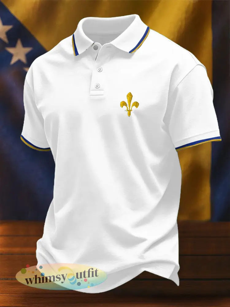 Heren Bosnië voetbal liefhebber ZMAJEVI geprinte casual tops - Wit / S