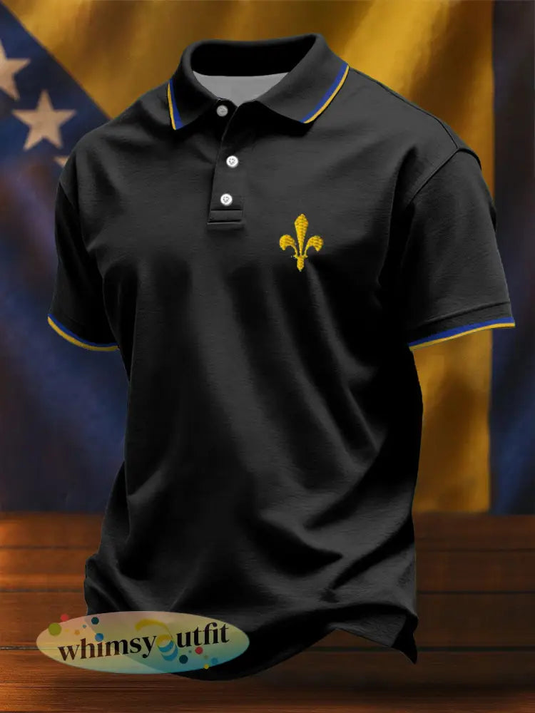 Heren Bosnië voetbal liefhebber ZMAJEVI geprinte casual tops - Zwart / S