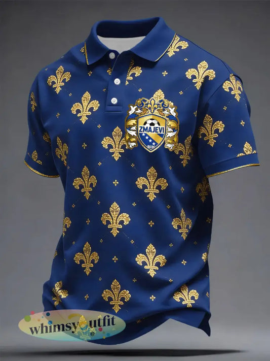 Heren Bosnië ZMAJEVI Voetbal liefhebber Geprint Casual Tops - Blauw / S