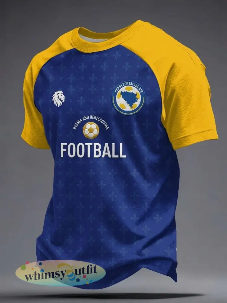 Heren Bosnië ZMAJEVI Voetbal liefhebber Geprint Casual Tops - Blauw / S