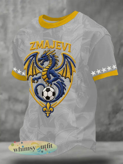 Heren Bosnië ZMAJEVI Voetballiefhebbers Gedrukt T-shirt - Lichtgrijs / S