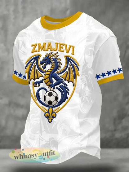 Heren Bosnië ZMAJEVI Voetballiefhebbers Gedrukt T-shirt - Wit / S