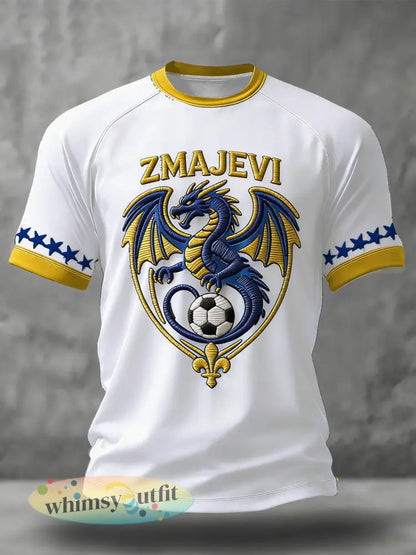Heren Bosno ZMAJEVI Voetballover Geprint T-shirt - Wit / S