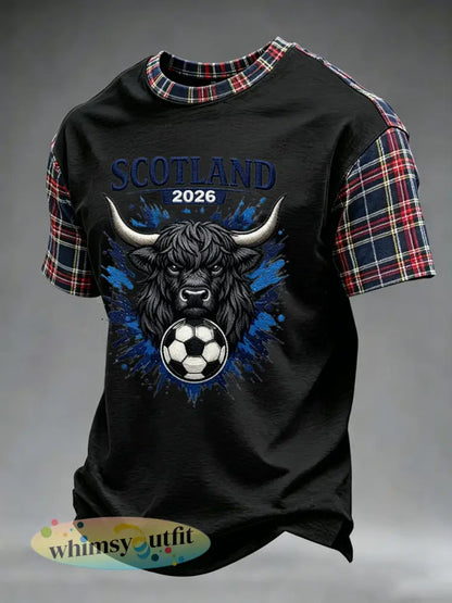 Heren Britse voetballiefhebber Schotland bedrukt t-shirt met korte mouwen - A / S