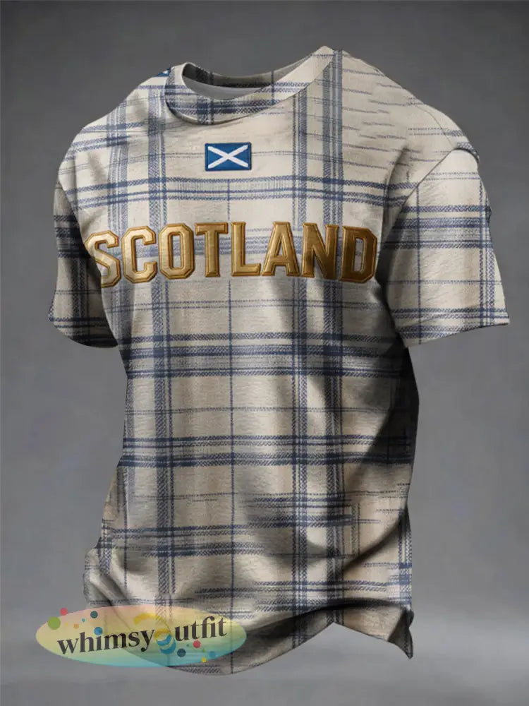 Heren Britse voetballiefhebber Schotland bedrukt t-shirt met korte mouwen - als foto / S
