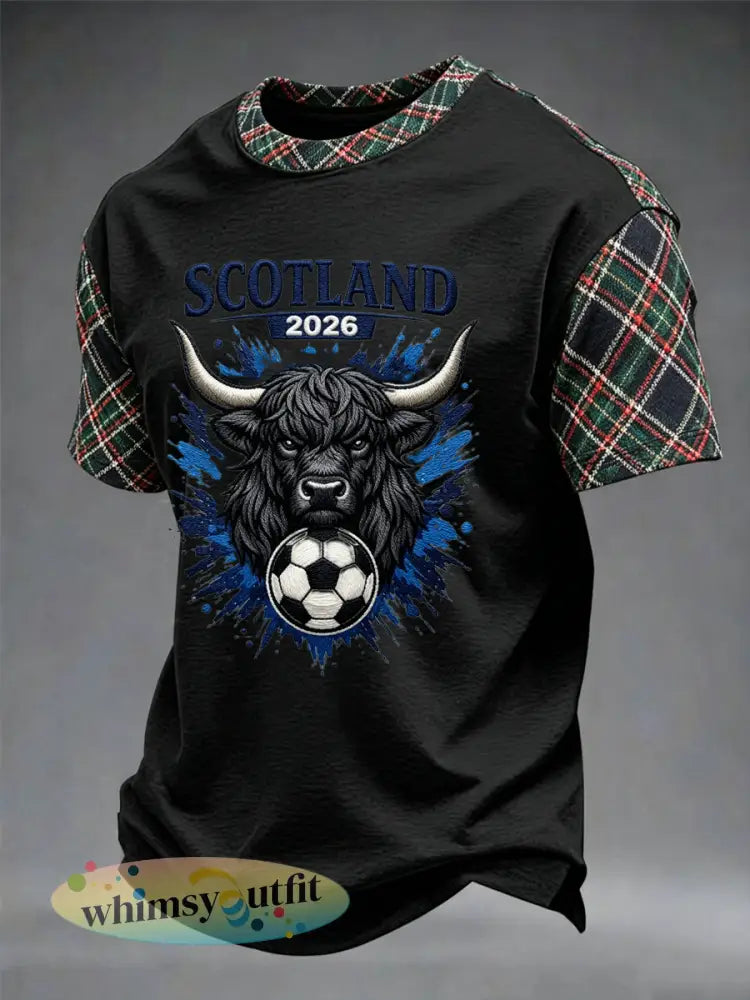 Heren Britse voetballiefhebber Schotland bedrukt t-shirt met korte mouwen - B / S