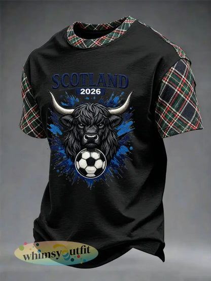 Heren Britse voetballiefhebber Schotland bedrukt t-shirt met korte mouwen - B / S