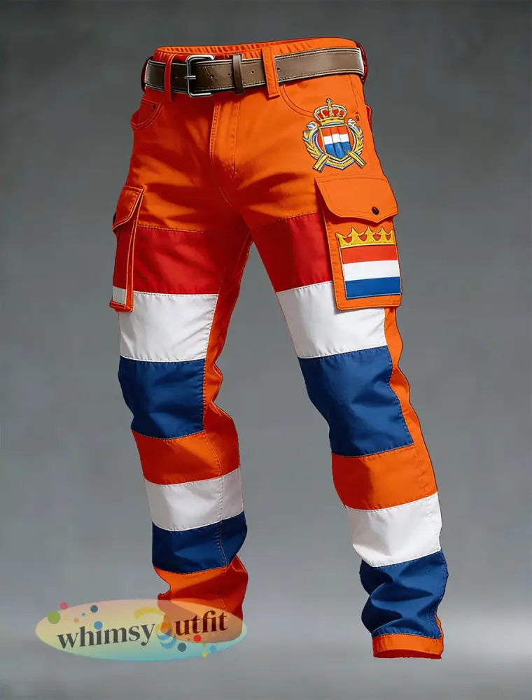 Heren Broek met Koningsdagprint voor vrijetijdsgebruik - A / S