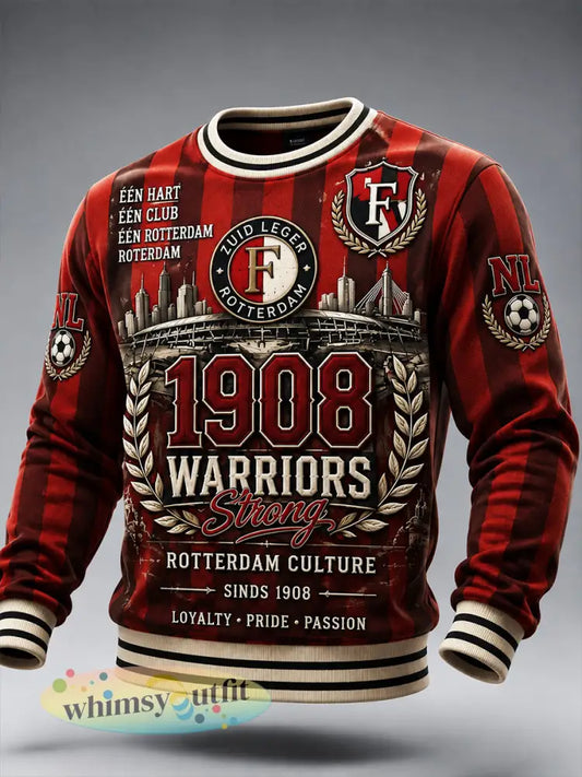 Heren Feyenoord Eredivisie geprint casual ruimvallend sweatshirt - Veelkleurig / S