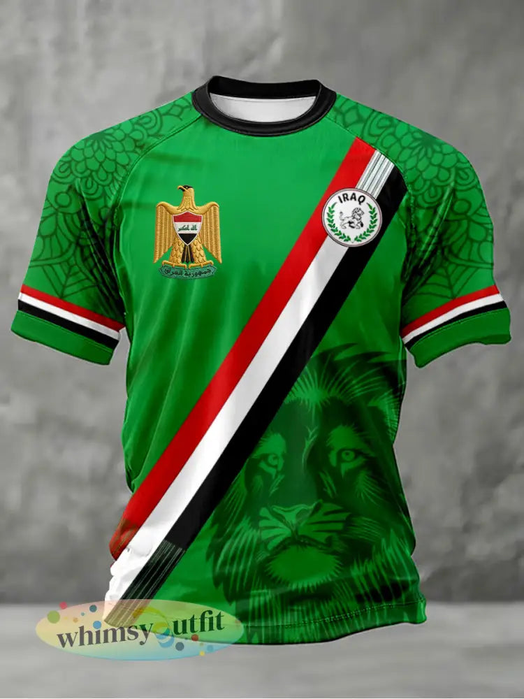 Heren Irak voetbal T-shirts - Groen / S