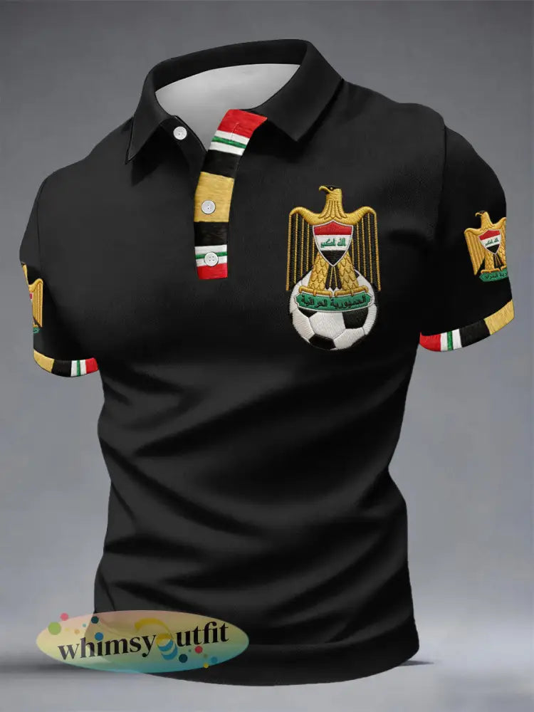 Heren Irak voetbalshirts - Zwart / S