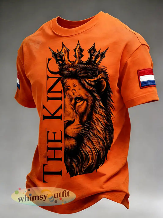 Heren Koninginnedag Element Print Casual T-shirt - A / S