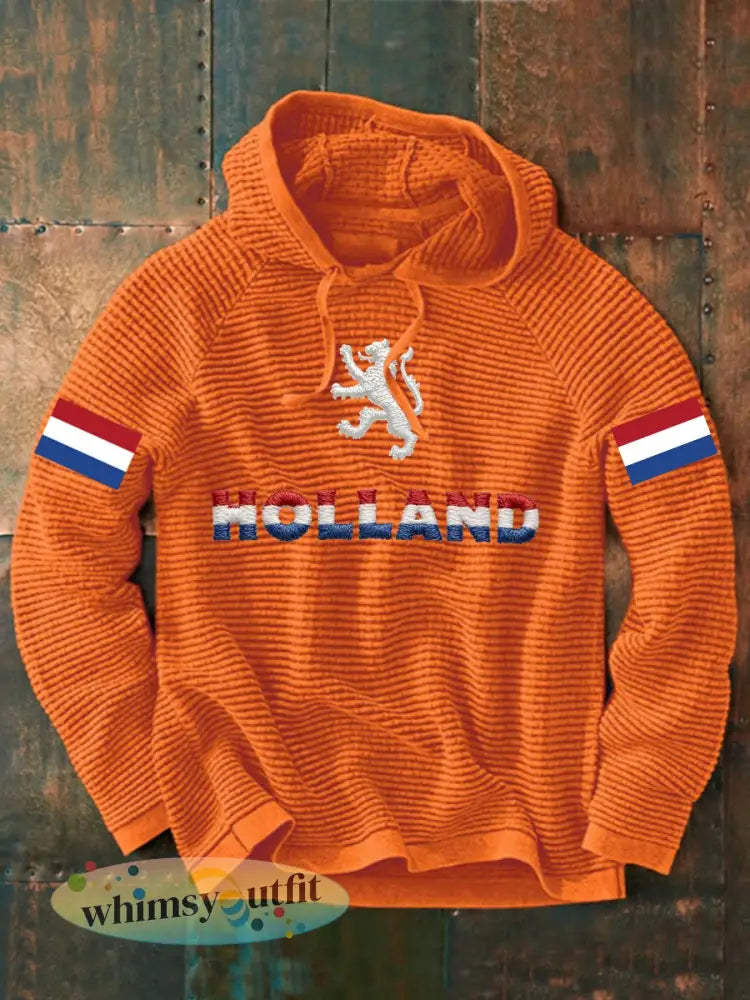 Heren Koningsdag-hoody - Oranje / S
